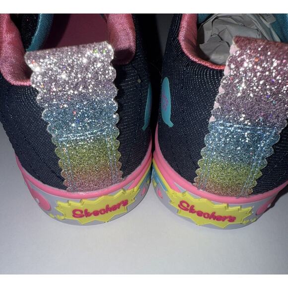 Skechers Twinkle Toes Emoji Rainbows Happy Light Up Girls Sneakers Shoes Size 3 - Picture 6 of 8